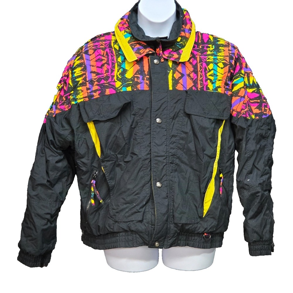Vintage St. John's Bay Jacket Mens Large 90s Aztec Geometric‎ Gorpcore Abstract